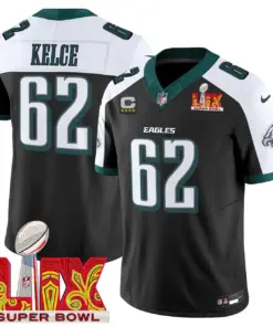 Philadelphia Eagles Nike Super Bowl LIX Patch Vapor Limited Stitched Jersey - Kelly Green - Image 38