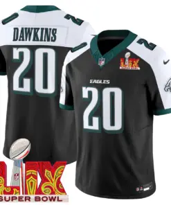 Philadelphia Eagles Nike Super Bowl LIX Patch Vapor Limited Stitched Jersey - Kelly Green - Image 42