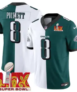 Philadelphia Eagles Nike Super Bowl LIX Patch Vapor Limited Stitched Jersey - Kelly Green - Image 44