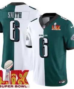 Philadelphia Eagles Nike Super Bowl LIX Patch Vapor Limited Stitched Jersey - Kelly Green - Image 47