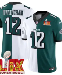 Philadelphia Eagles Nike Super Bowl LIX Patch Vapor Limited Stitched Jersey - Kelly Green - Image 48