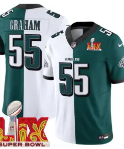 Philadelphia Eagles Nike Super Bowl LIX Patch Vapor Limited Stitched Jersey - Kelly Green - Image 49