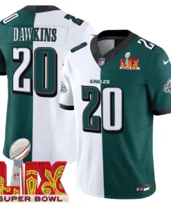 Philadelphia Eagles Nike Super Bowl LIX Patch Vapor Limited Stitched Jersey - Kelly Green - Image 50