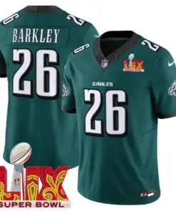 Philadelphia Eagles Nike Super Bowl LIX Patch Vapor Limited Stitched Jersey - Kelly Green