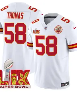 Kansas City Chiefs Nike Super Bowl LIX Patch Vapor Limited Stitched Jersey - White - Image 5