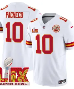 Kansas City Chiefs Nike Super Bowl LIX Patch Vapor Limited Stitched Jersey - White - Image 6