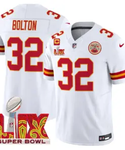 Kansas City Chiefs Nike Super Bowl LIX Patch Vapor Limited Stitched Jersey - White - Image 7