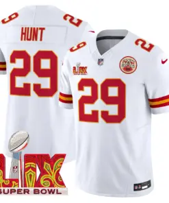 Kansas City Chiefs Nike Super Bowl LIX Patch Vapor Limited Stitched Jersey - White - Image 9