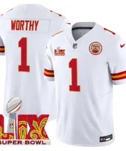 Kansas City Chiefs Nike Super Bowl LIX Patch Vapor Limited Stitched Jersey - White - Image 11