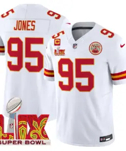 Kansas City Chiefs Nike Super Bowl LIX Patch Vapor Limited Stitched Jersey - White - Image 12