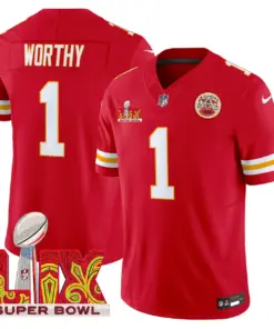 Kansas City Chiefs Nike Super Bowl LIX Patch Vapor Limited Stitched Jersey - White - Image 21