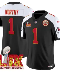 Kansas City Chiefs Nike Super Bowl LIX Patch Vapor Limited Stitched Jersey - White - Image 31