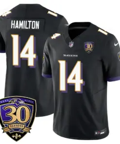 Baltimore Ravens Nike 30th Season Limited Stitched Jersey - Anthracite - Image 7