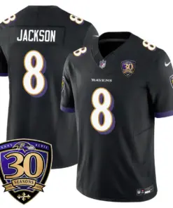 Baltimore Ravens Nike 30th Season Limited Stitched Jersey - Anthracite - Image 13
