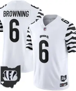 Cincinnati Bengals Nike Stripes Vapor Limited Stitched Jersey - White - Image 6