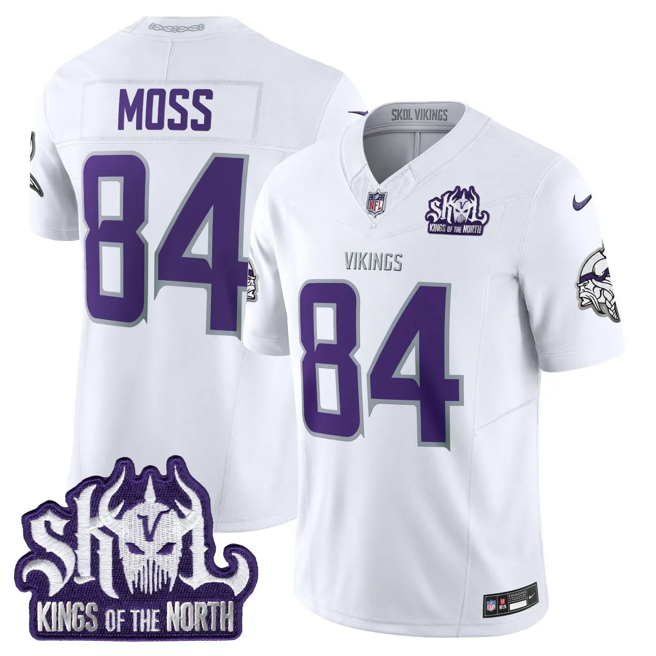 J.J. McCarthy Minnesota Vikings Nike 2024 Winter Warrior Skol Patch Vapor Limited Stitched Jersey - White - Image 8