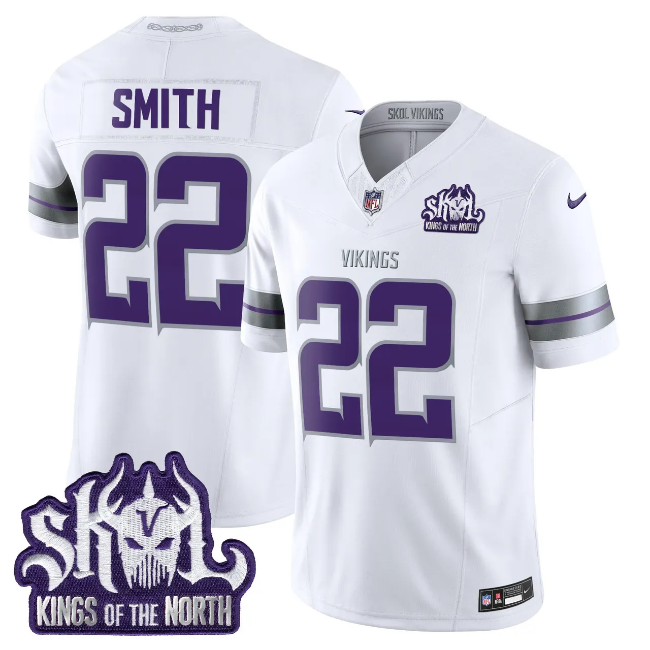 J.J. McCarthy Minnesota Vikings Nike 2024 Winter Warrior Skol Patch Vapor Limited Stitched Jersey - White - Image 14