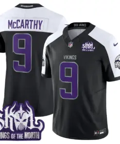 J.J. McCarthy Minnesota Vikings Nike 2024 Winter Warrior Skol Patch Vapor Limited Stitched Jersey - White - Image 17