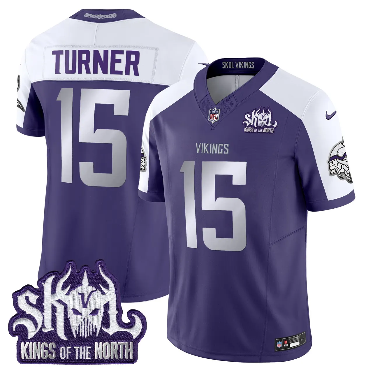 J.J. McCarthy Minnesota Vikings Nike 2024 Winter Warrior Skol Patch Vapor Limited Stitched Jersey - White - Image 27