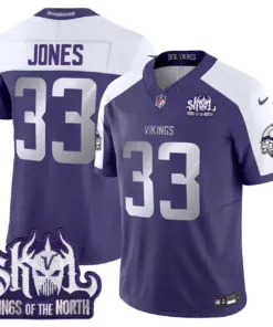 J.J. McCarthy Minnesota Vikings Nike 2024 Winter Warrior Skol Patch Vapor Limited Stitched Jersey - White - Image 28