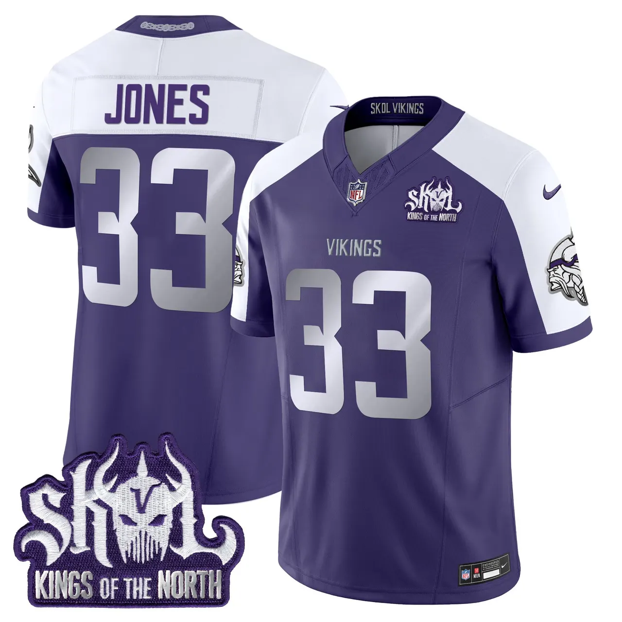 J.J. McCarthy Minnesota Vikings Nike 2024 Winter Warrior Skol Patch Vapor Limited Stitched Jersey - White - Image 28