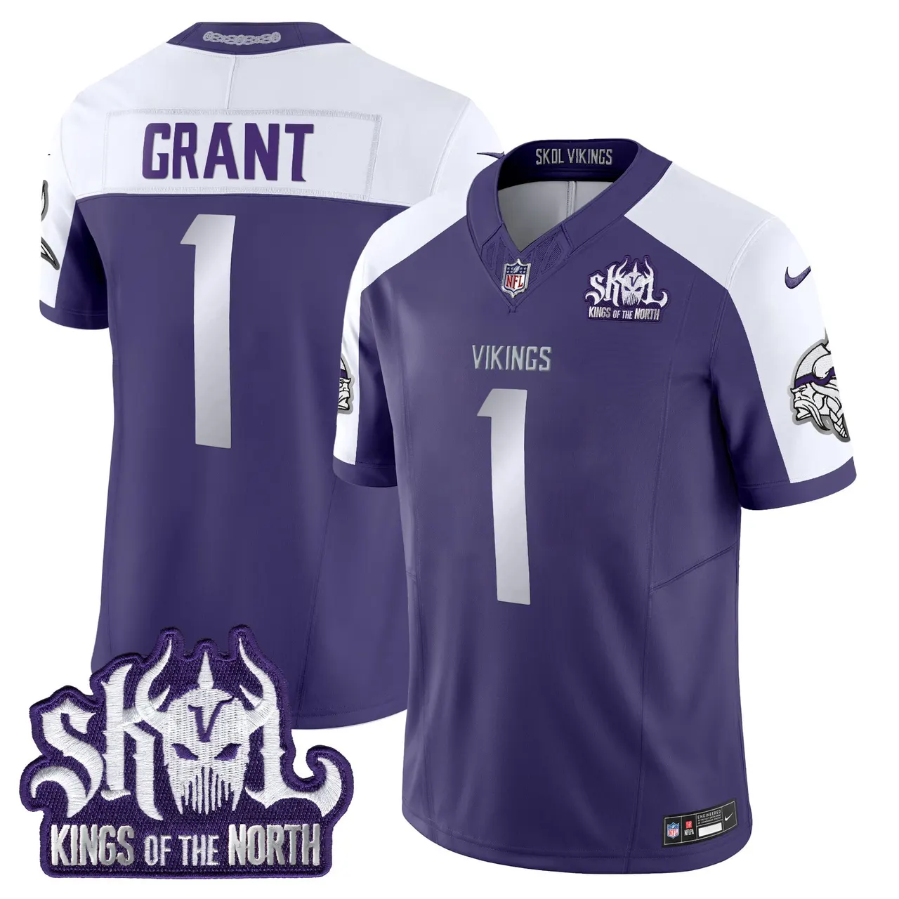J.J. McCarthy Minnesota Vikings Nike 2024 Winter Warrior Skol Patch Vapor Limited Stitched Jersey - White - Image 29