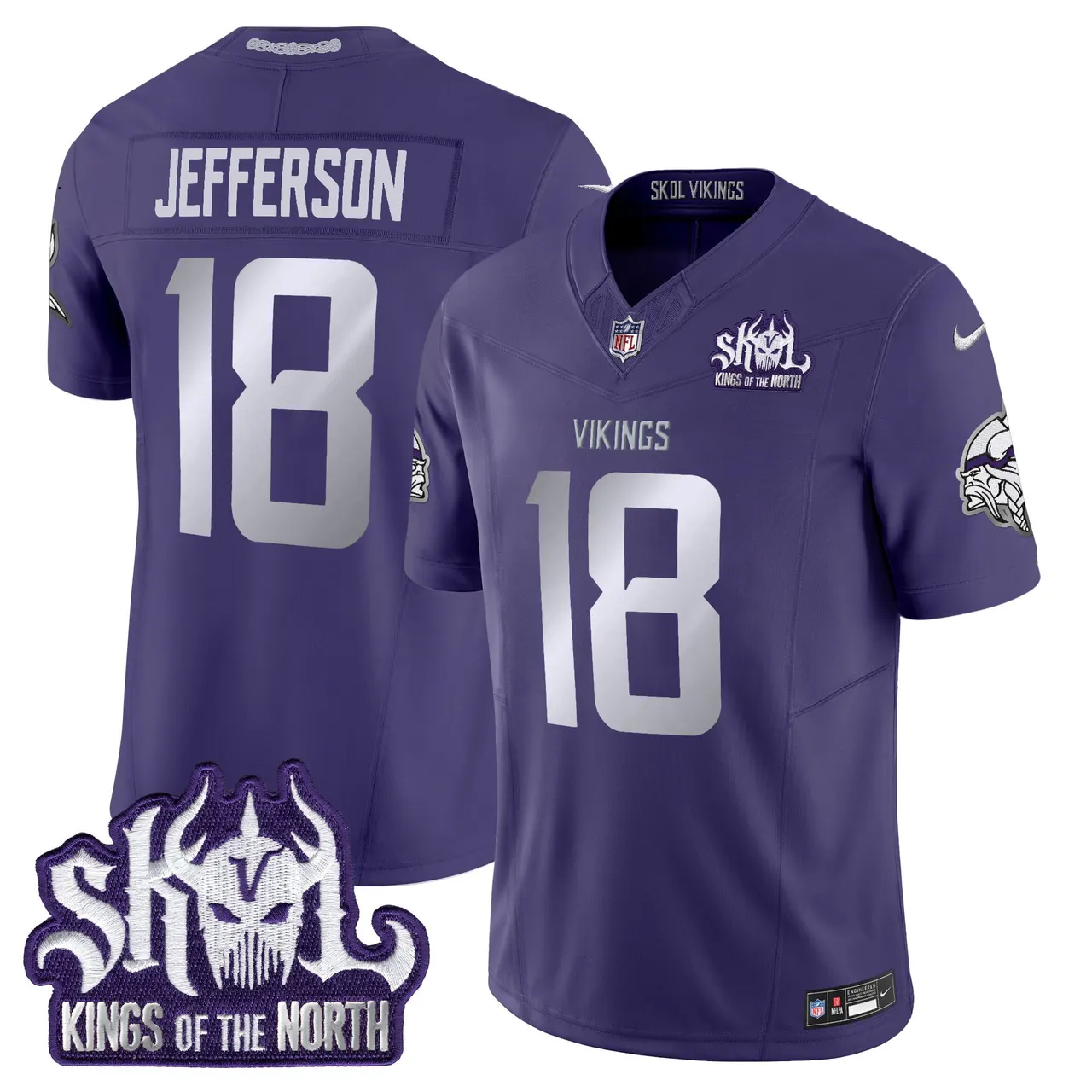 J.J. McCarthy Minnesota Vikings Nike 2024 Winter Warrior Skol Patch Vapor Limited Stitched Jersey - White - Image 34