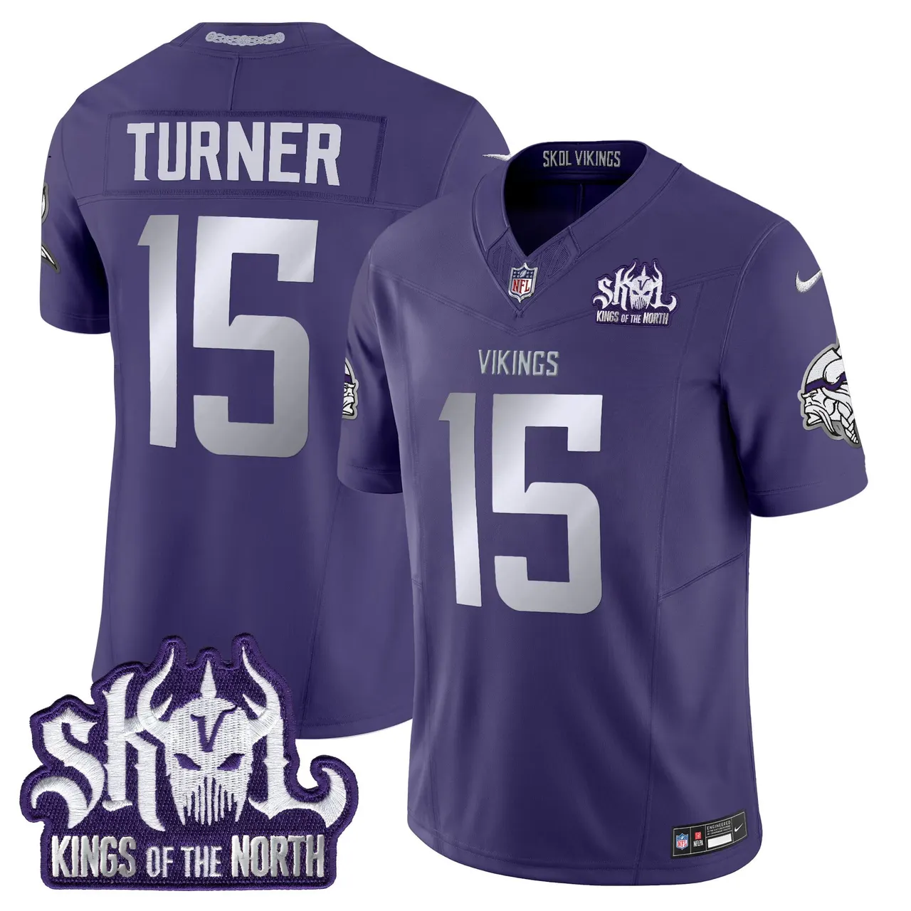 J.J. McCarthy Minnesota Vikings Nike 2024 Winter Warrior Skol Patch Vapor Limited Stitched Jersey - White - Image 35