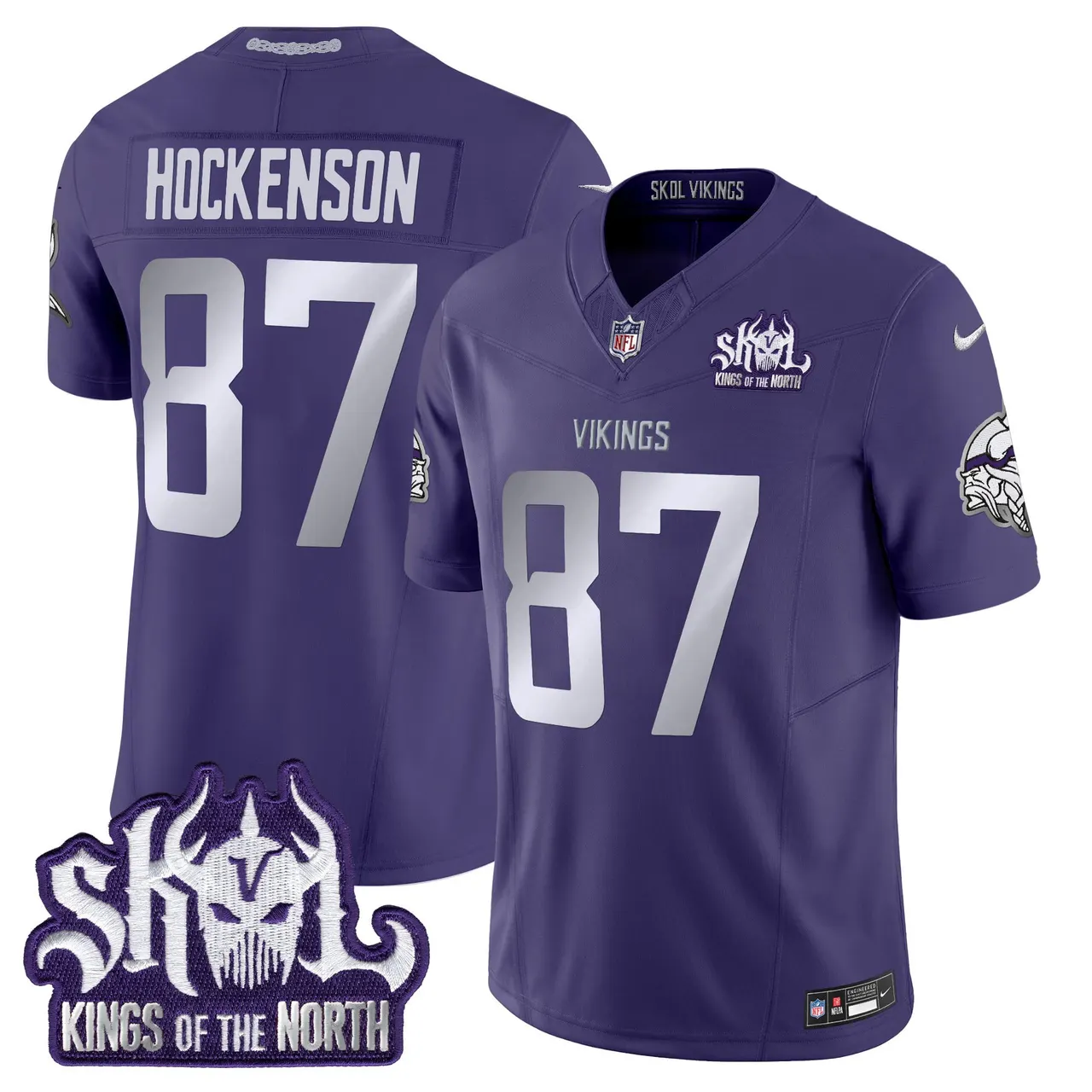 J.J. McCarthy Minnesota Vikings Nike 2024 Winter Warrior Skol Patch Vapor Limited Stitched Jersey - White - Image 39