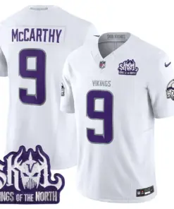 J.J. McCarthy Minnesota Vikings Nike 2024 Winter Warrior Skol Patch Vapor Limited Stitched Jersey - White