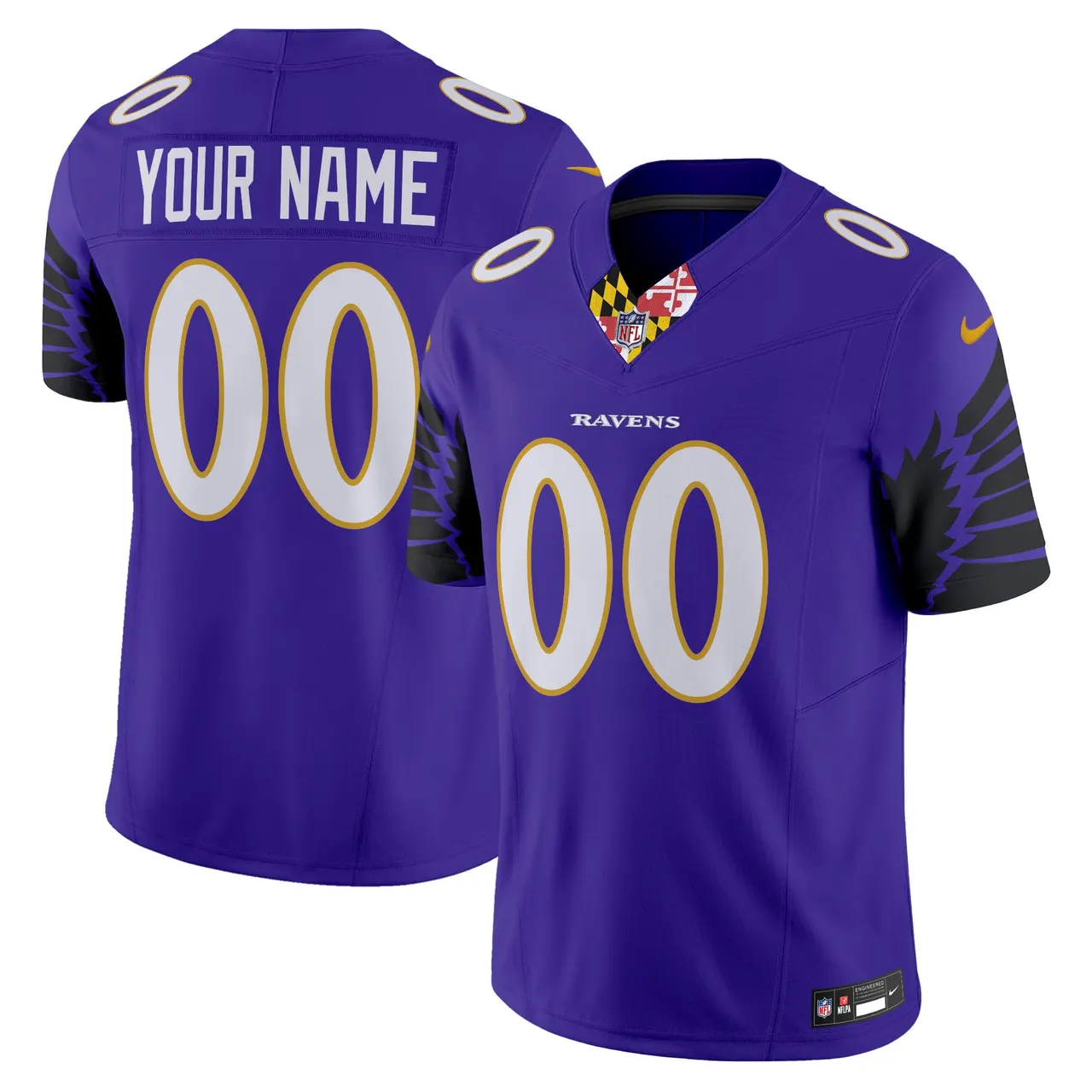 Baltimore Ravens Nike Special Vapor Custom Limited Stitched Jersey - Purple - Image 2