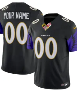 Baltimore Ravens Nike Special Vapor Custom Limited Stitched Jersey - Purple - Image 3