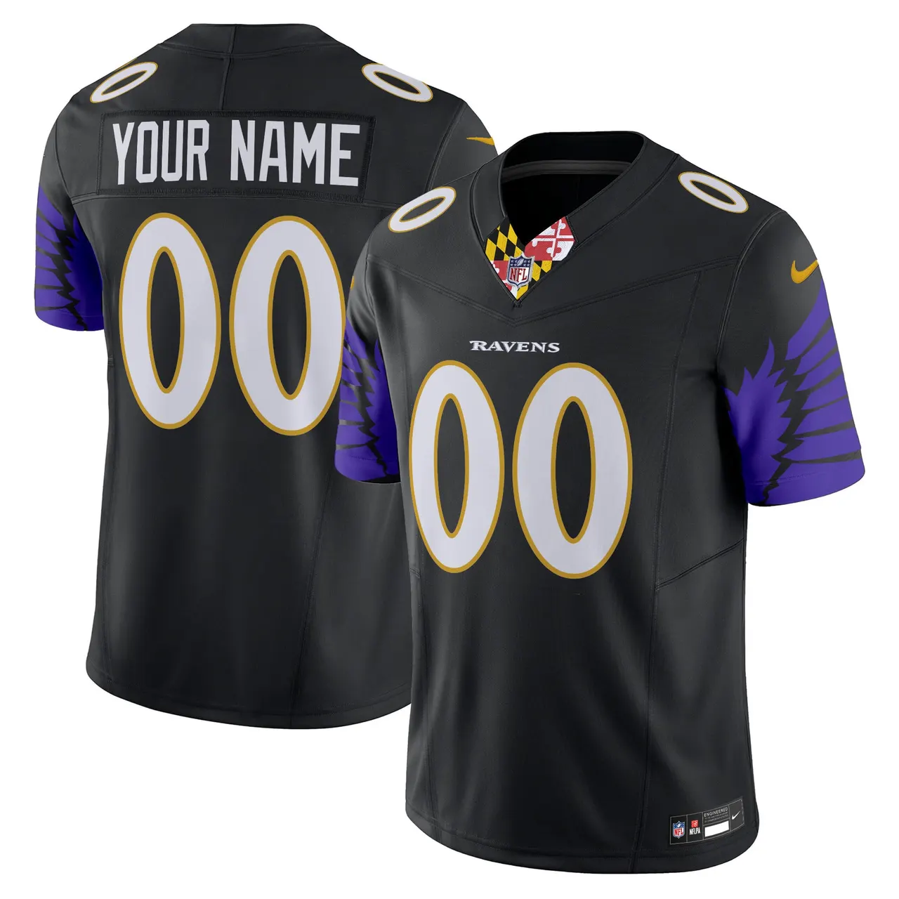 Baltimore Ravens Nike Special Vapor Custom Limited Stitched Jersey - Purple - Image 3