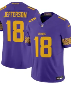 Alternative view of Nordic Pattern Minnesota Vikings Nike Vapor Limited Stitched Jersey - Purple