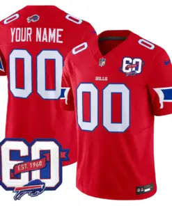 Alternative view of Buffalo Bills Nike 60th Anniversary Patch Vapor Custom Limited Stitched Jersey - Royal Blue