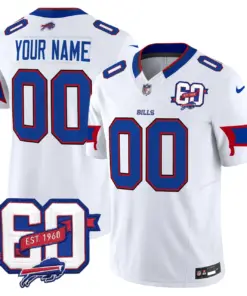 Buffalo Bills Nike 60th Anniversary Patch Vapor Custom Limited Stitched Jersey - Royal Blue - Image 3