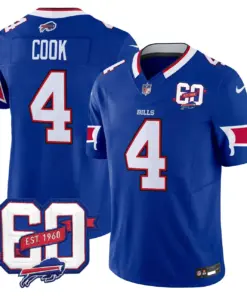 Alternative view of Buffalo Bills Nike 60th Anniversary Patch Vapor Limited Stitched Jersey - Royal Blue