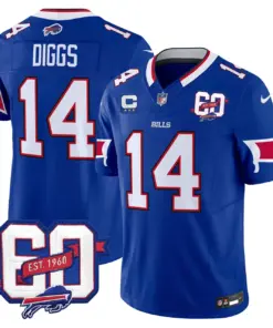 Buffalo Bills Nike 60th Anniversary Patch Vapor Limited Stitched Jersey - Royal Blue - Image 3