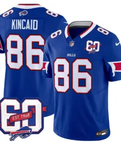 Buffalo Bills Nike 60th Anniversary Patch Vapor Limited Stitched Jersey - Royal Blue - Image 6
