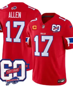 Buffalo Bills Nike 60th Anniversary Patch Vapor Limited Stitched Jersey - Royal Blue - Image 7