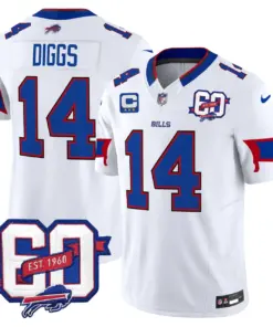 Buffalo Bills Nike 60th Anniversary Patch Vapor Limited Stitched Jersey - Royal Blue - Image 15
