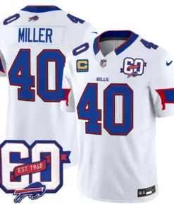 Buffalo Bills Nike 60th Anniversary Patch Vapor Limited Stitched Jersey - Royal Blue - Image 16
