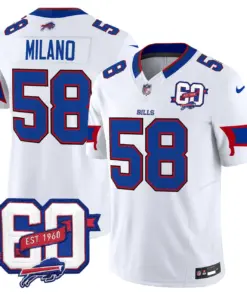 Buffalo Bills Nike 60th Anniversary Patch Vapor Limited Stitched Jersey - Royal Blue - Image 17