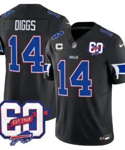 Buffalo Bills Nike 60th Anniversary Patch Vapor Limited Stitched Jersey - Royal Blue - Image 21