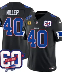 Buffalo Bills Nike 60th Anniversary Patch Vapor Limited Stitched Jersey - Royal Blue - Image 22