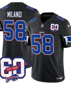 Buffalo Bills Nike 60th Anniversary Patch Vapor Limited Stitched Jersey - Royal Blue - Image 23