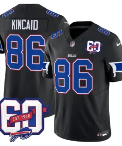 Buffalo Bills Nike 60th Anniversary Patch Vapor Limited Stitched Jersey - Royal Blue - Image 24