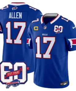 Buffalo Bills Nike 60th Anniversary Patch Vapor Limited Stitched Jersey - Royal Blue