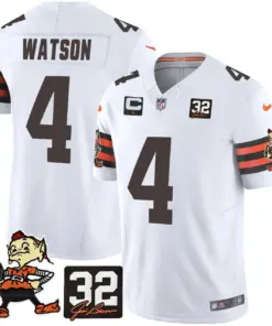 Nick Chubb Cleveland Browns Nike Jim Brown Memorial Patch Vapor Limited Stitched Jersey - Brown - Image 20