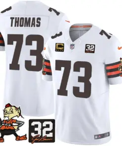 Nick Chubb Cleveland Browns Nike Jim Brown Memorial Patch Vapor Limited Stitched Jersey - Brown - Image 21